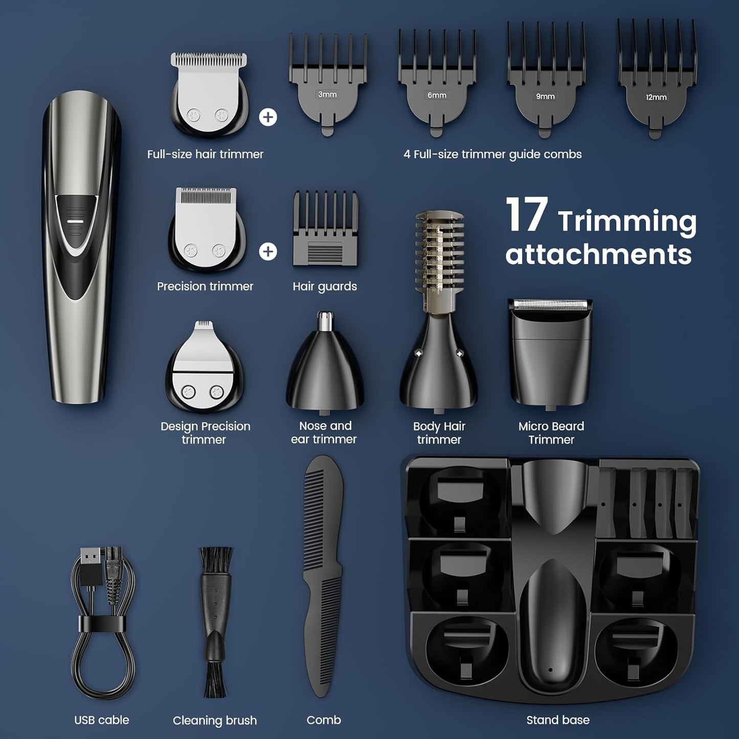 17-Pc Set Hair Clippers Kit