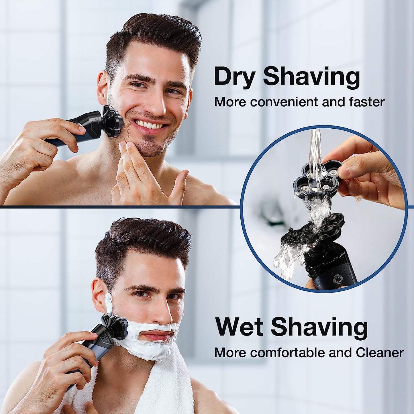 5D Portable Magnetic Shaver with Charging Stand