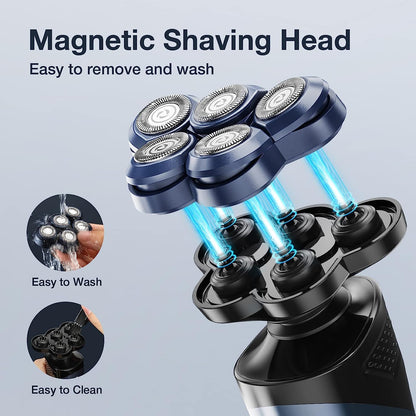 5D Portable Magnetic Shaver with Charging Stand