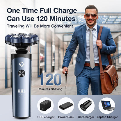 5D Portable Magnetic Shaver with Charging Stand